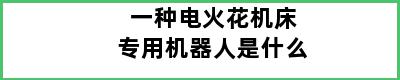 一种电火花机床专用机器人是什么