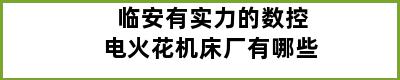 临安有实力的数控电火花机床厂有哪些