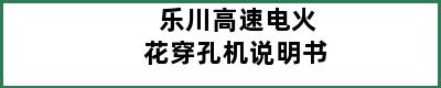 乐川高速电火花穿孔机说明书