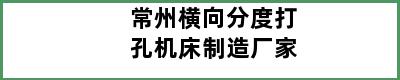 常州横向分度打孔机床制造厂家