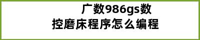 广数986gs数控磨床程序怎么编程