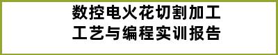 数控电火花切割加工工艺与编程实训报告