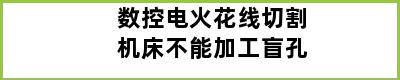 数控电火花线切割机床不能加工盲孔