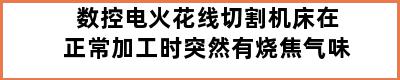 数控电火花线切割机床在正常加工时突然有烧焦气味