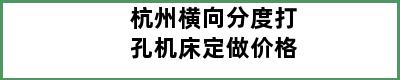 杭州横向分度打孔机床定做价格