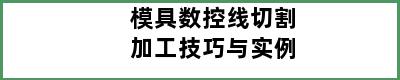 模具数控线切割加工技巧与实例