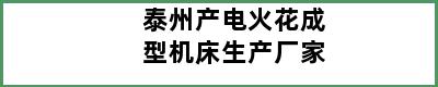 泰州产电火花成型机床生产厂家