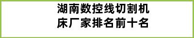 湖南数控线切割机床厂家排名前十名