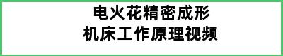 电火花精密成形机床工作原理视频